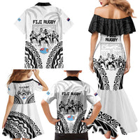 New Zealand And Fiji Tapa Rugby Family Matching Mermaid Dress and Hawaiian Shirt Haka Dance Mix Cibi Dance Together LT14 - Polynesian Pride