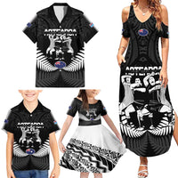 New Zealand And Fiji Tapa Rugby Family Matching Summer Maxi Dress and Hawaiian Shirt Haka Dance Mix Cibi Dance Together LT14 - Polynesian Pride