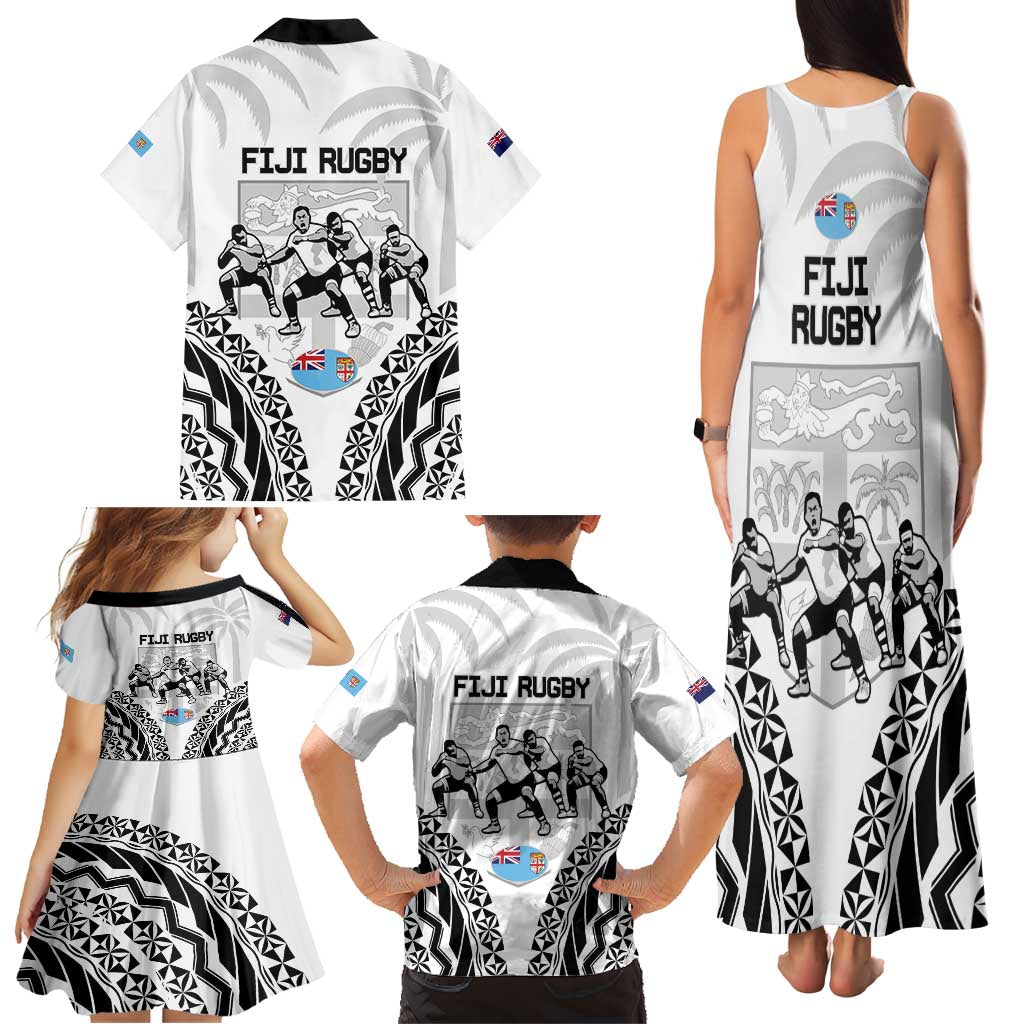 New Zealand And Fiji Tapa Rugby Family Matching Tank Maxi Dress and Hawaiian Shirt Haka Dance Mix Cibi Dance Together LT14 - Polynesian Pride