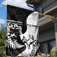 New Zealand And Fiji Tapa Rugby Garden Flag Haka Dance Mix Cibi Dance Together LT14 - Polynesian Pride