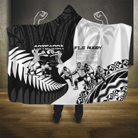 New Zealand And Fiji Tapa Rugby Hooded Blanket Haka Dance Mix Cibi Dance Together LT14 - Polynesian Pride