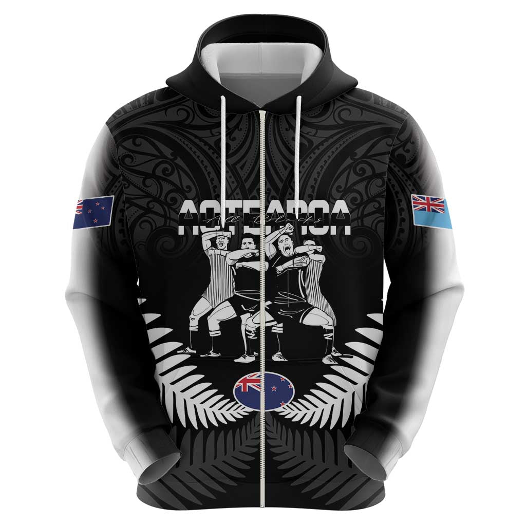 New Zealand And Fiji Tapa Rugby Hoodie Haka Dance Mix Cibi Dance Together LT14 - Polynesian Pride