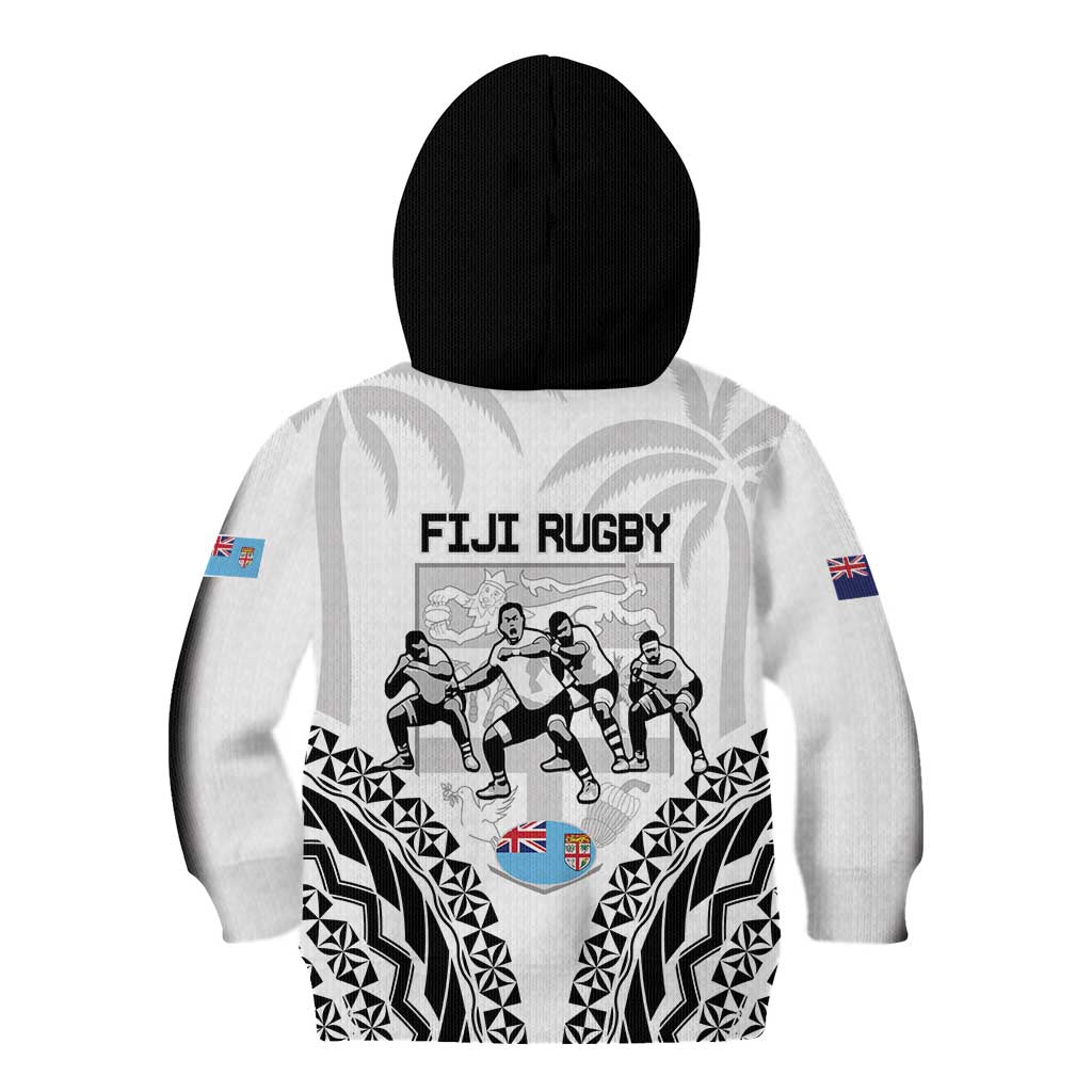 New Zealand And Fiji Tapa Rugby Kid Hoodie Haka Dance Mix Cibi Dance Together LT14 - Polynesian Pride
