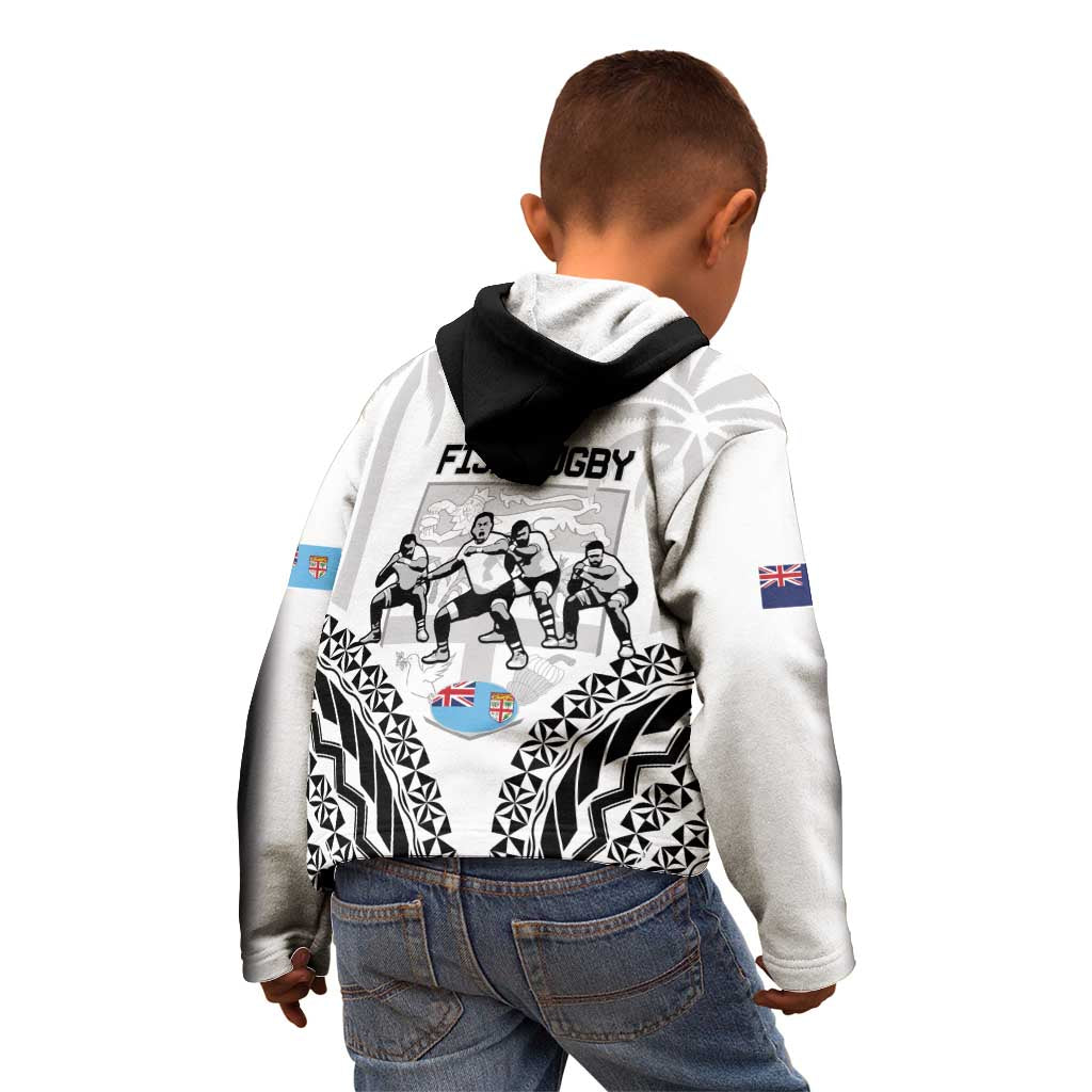 New Zealand And Fiji Tapa Rugby Kid Hoodie Haka Dance Mix Cibi Dance Together LT14 - Polynesian Pride