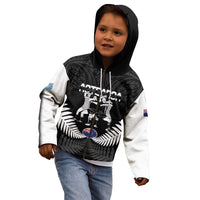 New Zealand And Fiji Tapa Rugby Kid Hoodie Haka Dance Mix Cibi Dance Together LT14 - Polynesian Pride