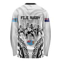 New Zealand And Fiji Tapa Rugby Long Sleeve Shirt Haka Dance Mix Cibi Dance Together LT14 - Polynesian Pride