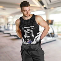 New Zealand And Fiji Tapa Rugby Men Tank Top Haka Dance Mix Cibi Dance Together LT14 Black - Polynesian Pride