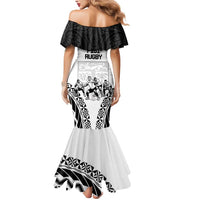 New Zealand And Fiji Tapa Rugby Mermaid Dress Haka Dance Mix Cibi Dance Together LT14 - Polynesian Pride
