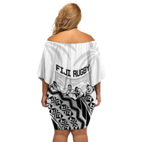 New Zealand And Fiji Tapa Rugby Off Shoulder Short Dress Haka Dance Mix Cibi Dance Together LT14 - Polynesian Pride