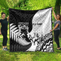 New Zealand And Fiji Tapa Rugby Quilt Haka Dance Mix Cibi Dance Together LT14 - Polynesian Pride