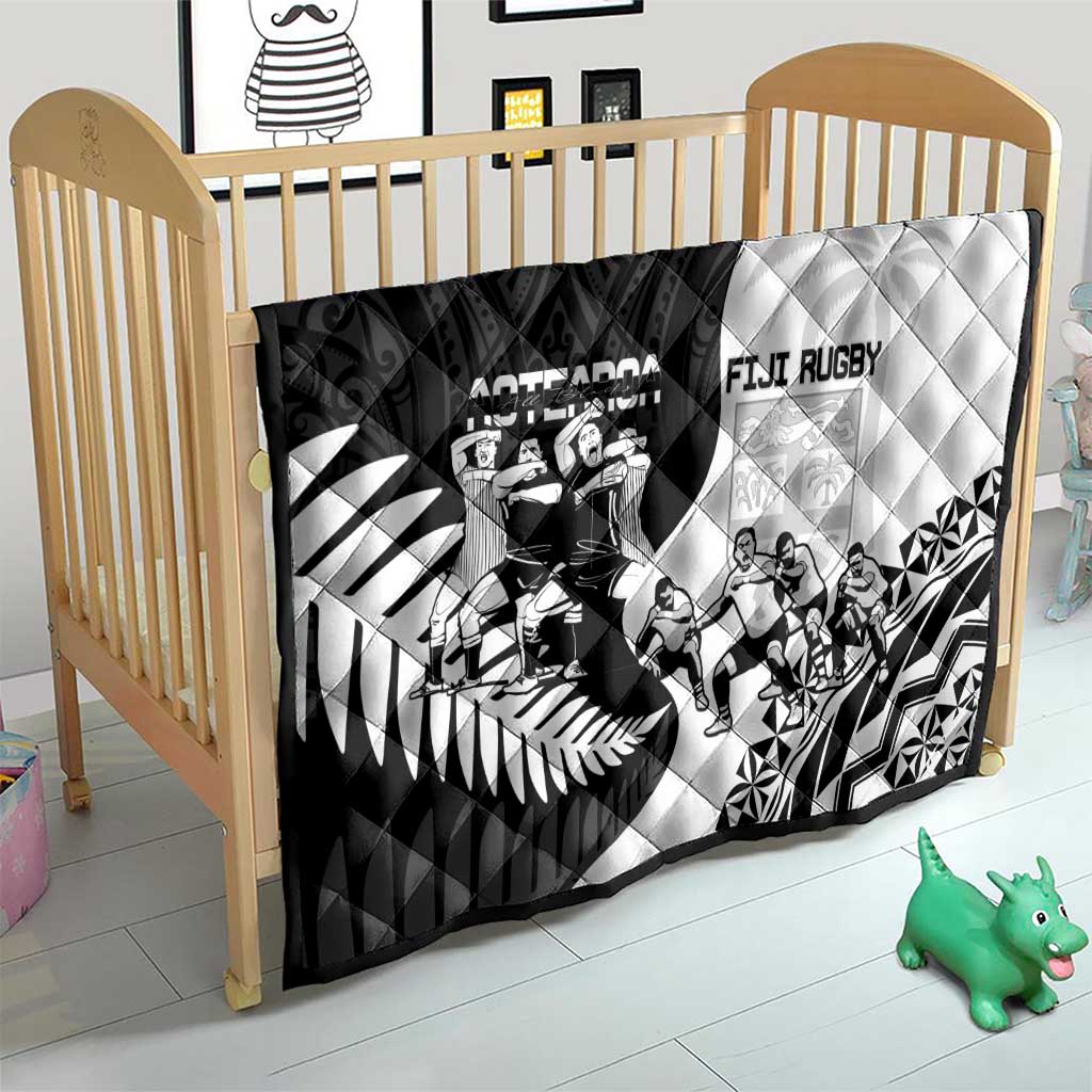 New Zealand And Fiji Tapa Rugby Quilt Haka Dance Mix Cibi Dance Together LT14 - Polynesian Pride