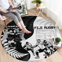 New Zealand And Fiji Tapa Rugby Round Carpet Haka Dance Mix Cibi Dance Together LT14 - Polynesian Pride