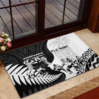 New Zealand And Fiji Tapa Rugby Rubber Doormat Haka Dance Mix Cibi Dance Together LT14 - Polynesian Pride