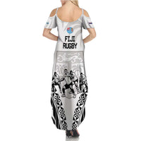 New Zealand And Fiji Tapa Rugby Summer Maxi Dress Haka Dance Mix Cibi Dance Together LT14 - Polynesian Pride