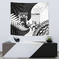 New Zealand And Fiji Tapa Rugby Tapestry Haka Dance Mix Cibi Dance Together LT14 - Polynesian Pride