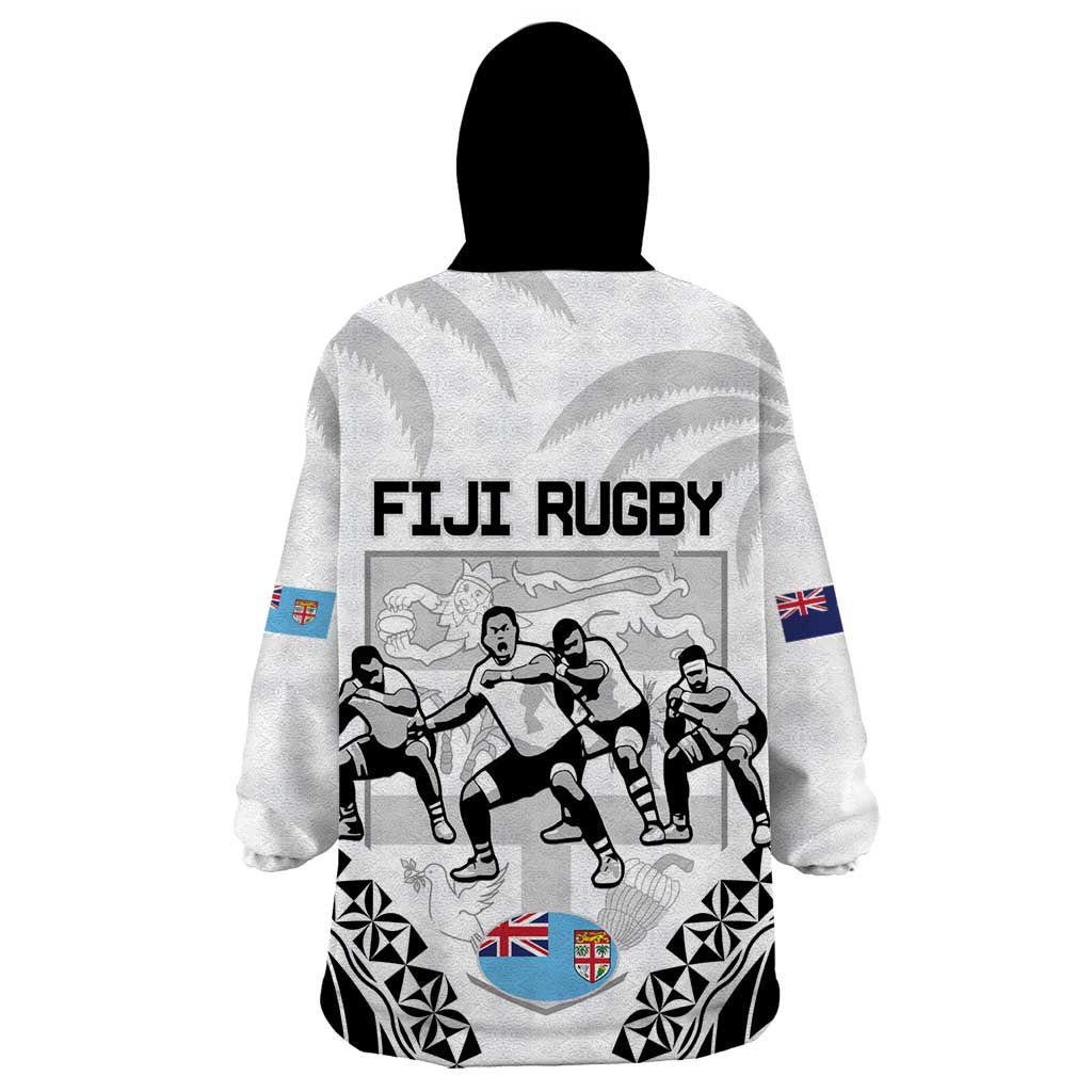 New Zealand And Fiji Tapa Rugby Wearable Blanket Hoodie Haka Dance Mix Cibi Dance Together LT14 - Polynesian Pride