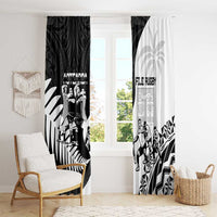 New Zealand And Fiji Tapa Rugby Window Curtain Haka Dance Mix Cibi Dance Together LT14 - Polynesian Pride