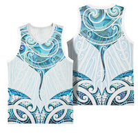 New Zealand Manta Ray Tattoo Basketball Jersey Aotearoa Maori Haehae Paua Shell LT14 - Polynesian Pride