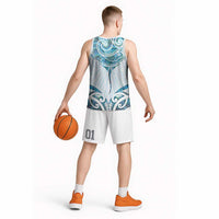 New Zealand Manta Ray Tattoo Basketball Jersey Aotearoa Maori Haehae Paua Shell LT14 - Polynesian Pride