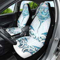 New Zealand Manta Ray Tattoo Car Seat Cover Aotearoa Maori Haehae Paua Shell - Polynesian Pride