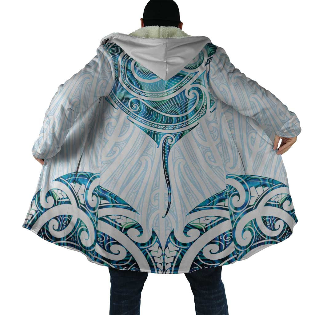 New Zealand Manta Ray Tattoo Cloak Aotearoa Maori Haehae Paua Shell - Polynesian Pride