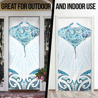 New Zealand Manta Ray Tattoo Door Cover Aotearoa Maori Haehae Paua Shell LT14 - Polynesian Pride