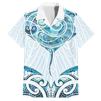 New Zealand Manta Ray Tattoo Hawaiian Shirt Aotearoa Maori Haehae Paua Shell LT14 White - Polynesian Pride
