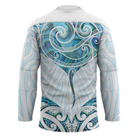 New Zealand Manta Ray Tattoo Hockey Jersey Aotearoa Maori Haehae Paua Shell LT14 - Polynesian Pride