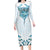New Zealand Manta Ray Tattoo Long Sleeve Bodycon Dress Aotearoa Maori Haehae Paua Shell - Polynesian Pride
