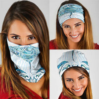New Zealand Manta Ray Tattoo Neck Gaiter Aotearoa Maori Haehae Paua Shell - Polynesian Pride