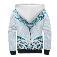 New Zealand Manta Ray Tattoo Sherpa Hoodie Aotearoa Maori Haehae Paua Shell LT14 - Polynesian Pride