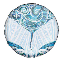New Zealand Manta Ray Tattoo Spare Tire Cover Aotearoa Maori Haehae Paua Shell LT14 - Polynesian Pride