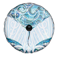 New Zealand Manta Ray Tattoo Spare Tire Cover Aotearoa Maori Haehae Paua Shell LT14 - Polynesian Pride