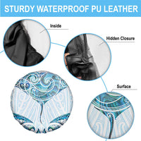 New Zealand Manta Ray Tattoo Spare Tire Cover Aotearoa Maori Haehae Paua Shell LT14 - Polynesian Pride