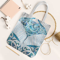 New Zealand Manta Ray Tattoo Tote Bag Aotearoa Maori Haehae Paua Shell - Polynesian Pride