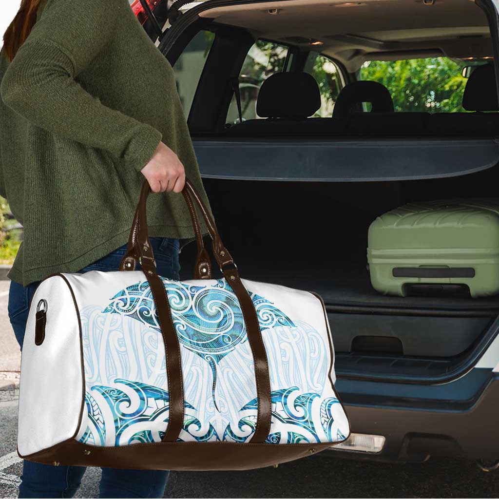 New Zealand Manta Ray Tattoo Travel Bag Aotearoa Maori Haehae Paua Shell LT14 - Polynesian Pride