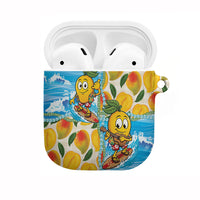 Aloha Hawaii Summer AirPods Case Hawaiian Lei Surfing Mango Palaka Motifs LT14 Blue - Polynesian Pride