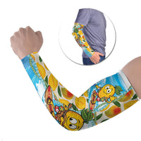 Aloha Hawaii Summer Arm Sleeves Hawaiian Lei Surfing Mango Palaka Motifs LT14 Set of 2 Blue - Polynesian Pride