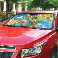 Aloha Hawaii Summer Auto Sun Shade Hawaiian Lei Surfing Mango Palaka Motifs LT14 - Polynesian Pride