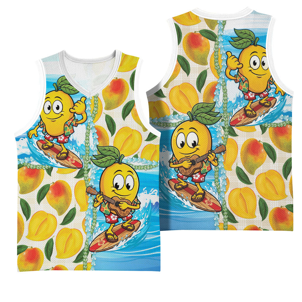 Aloha Hawaii Summer Basketball Jersey Hawaiian Lei Surfing Mango Palaka Motifs LT14 - Polynesian Pride