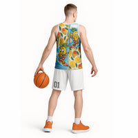 Aloha Hawaii Summer Basketball Jersey Hawaiian Lei Surfing Mango Palaka Motifs LT14 - Polynesian Pride