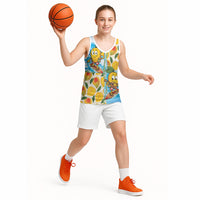 Aloha Hawaii Summer Basketball Jersey Hawaiian Lei Surfing Mango Palaka Motifs LT14 - Polynesian Pride
