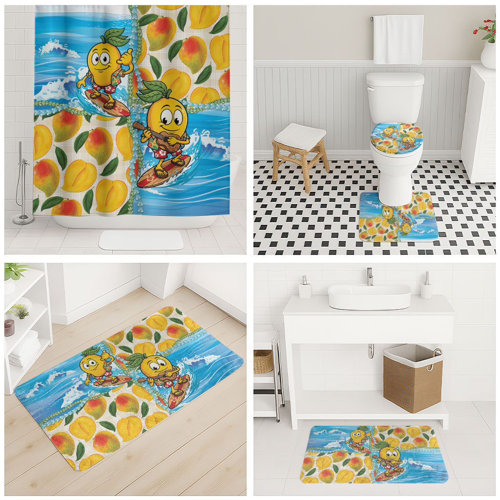 Aloha Hawaii Summer Bathroom Set Hawaiian Lei Surfing Mango Palaka Motifs LT14 - Polynesian Pride