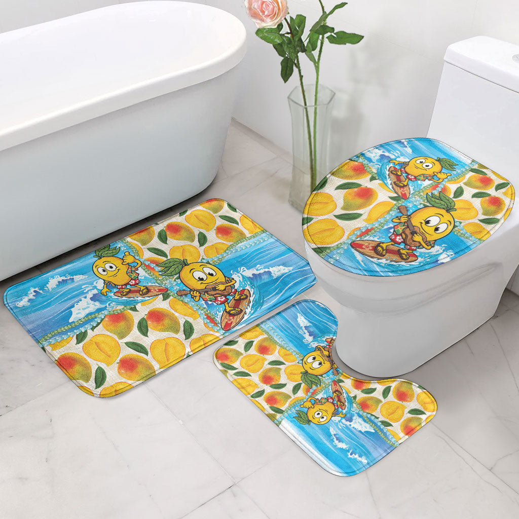 Aloha Hawaii Summer Bathroom Set Hawaiian Lei Surfing Mango Palaka Motifs LT14 - Polynesian Pride