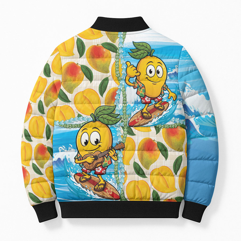 Aloha Hawaii Summer Bomber Puffer Jacket Hawaiian Lei Surfing Mango Palaka Motifs LT14 - Polynesian Pride