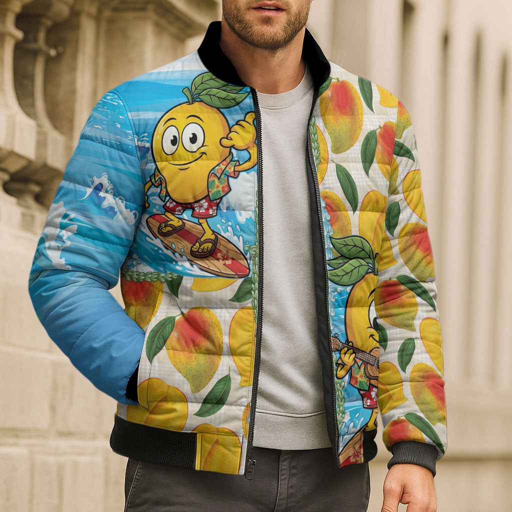 Aloha Hawaii Summer Bomber Puffer Jacket Hawaiian Lei Surfing Mango Palaka Motifs LT14 - Polynesian Pride
