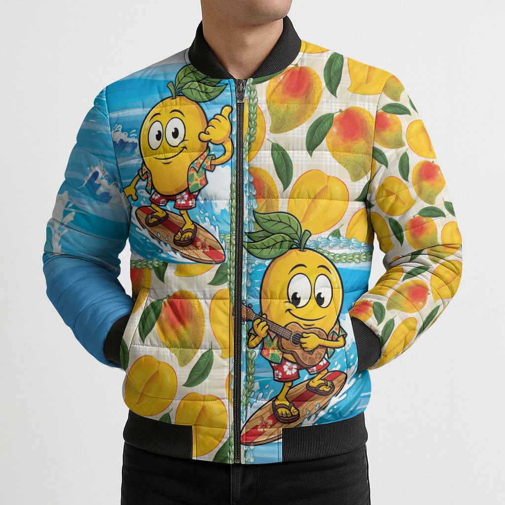 Aloha Hawaii Summer Bomber Puffer Jacket Hawaiian Lei Surfing Mango Palaka Motifs LT14 - Polynesian Pride