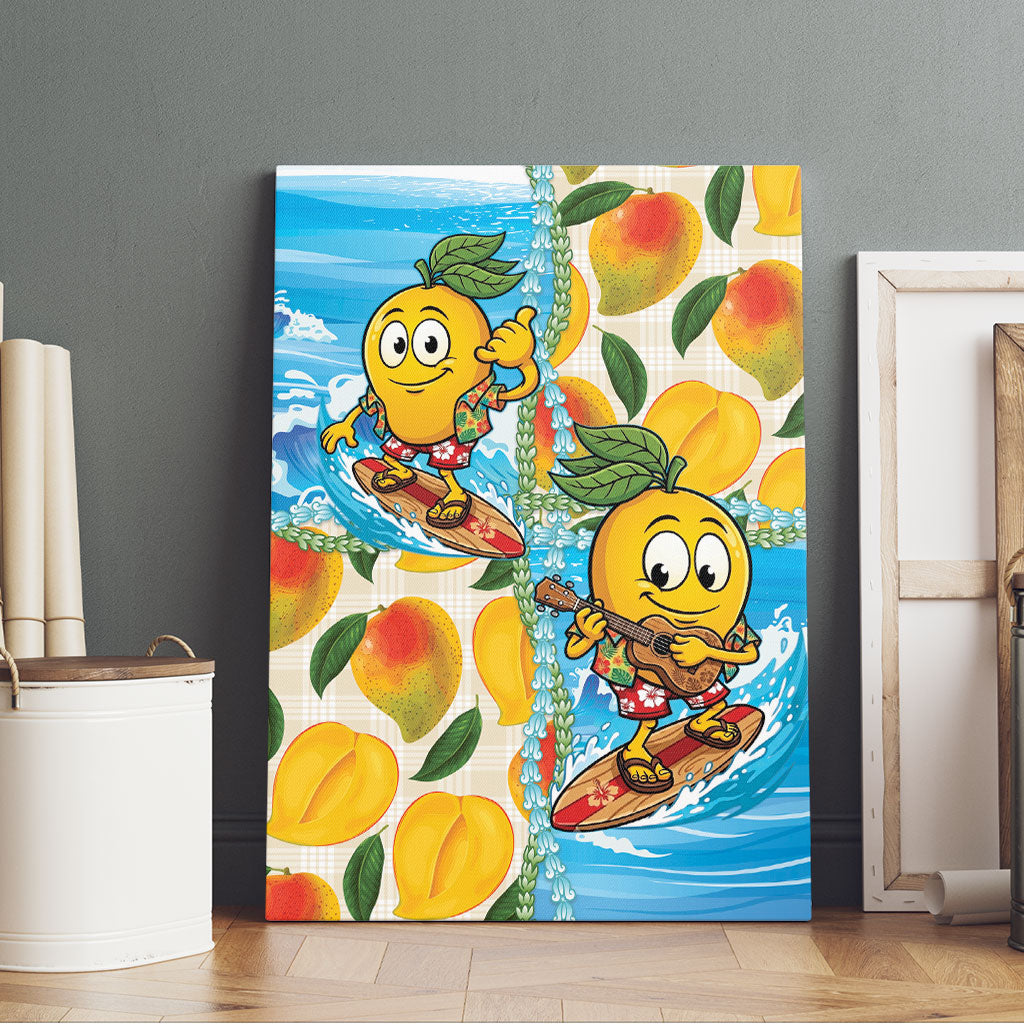 Aloha Hawaii Summer Canvas Wall Art Hawaiian Lei Surfing Mango Palaka Motifs LT14 - Polynesian Pride