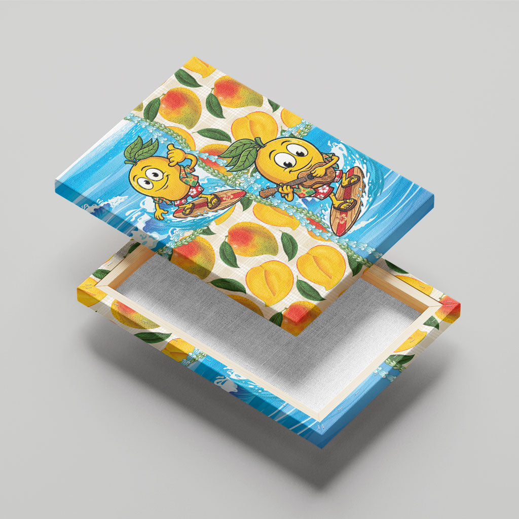 Aloha Hawaii Summer Canvas Wall Art Hawaiian Lei Surfing Mango Palaka Motifs LT14 - Polynesian Pride