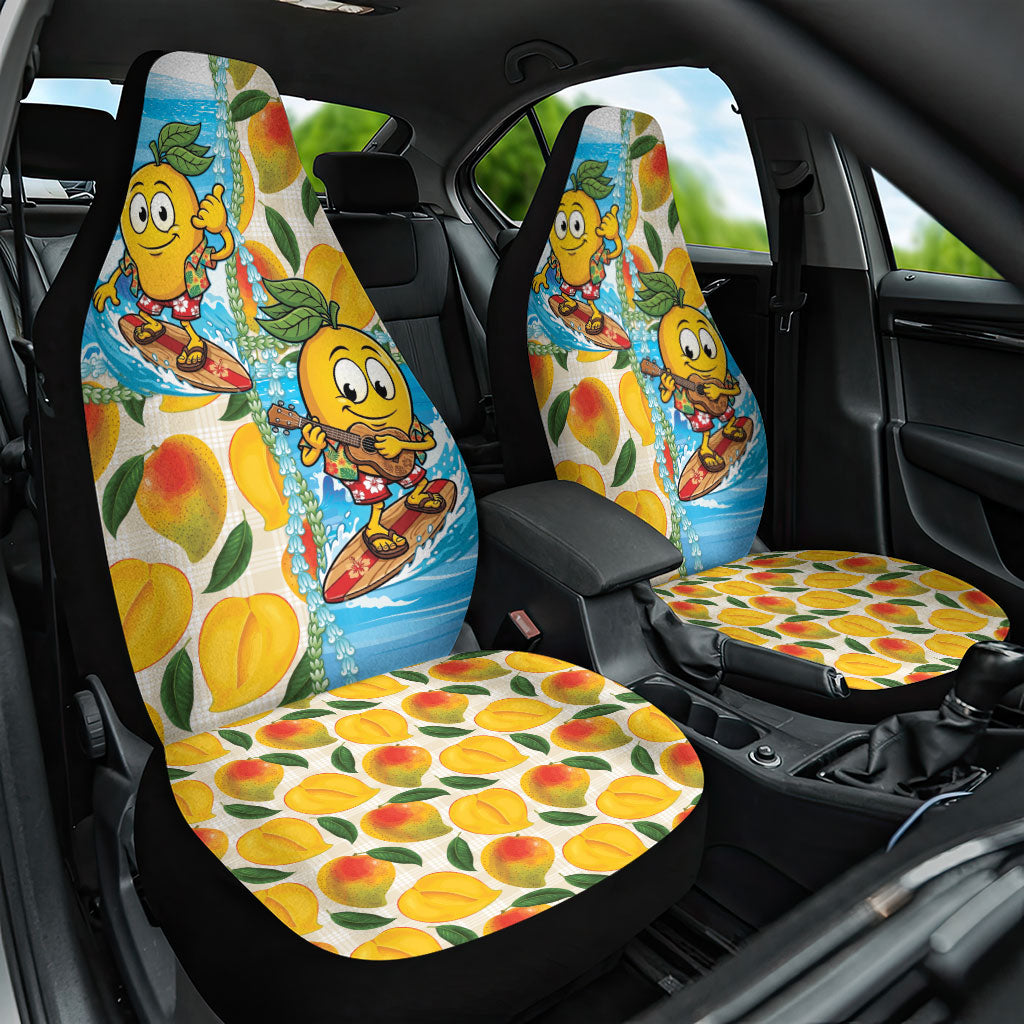 Aloha Hawaii Summer Car Seat Cover Hawaiian Lei Surfing Mango Palaka Motifs LT14 One Size Blue - Polynesian Pride